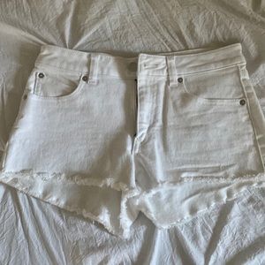 White denim shorts